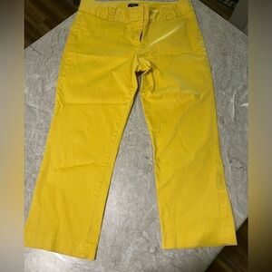 J.Crew Yellow Stretch City Fit Crop Capri Pants
